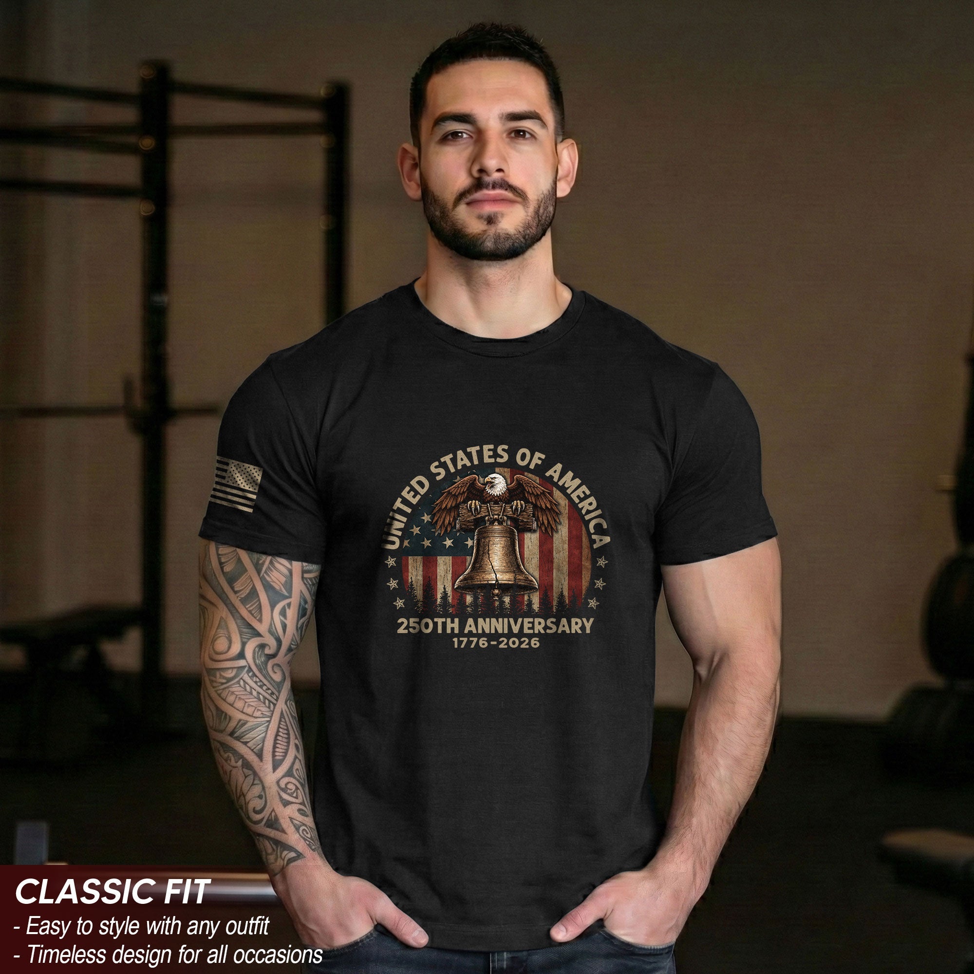 United States of 250 Years America Anniversary Shirt 1776-2026 Eagle Liberty Bell Patriotic