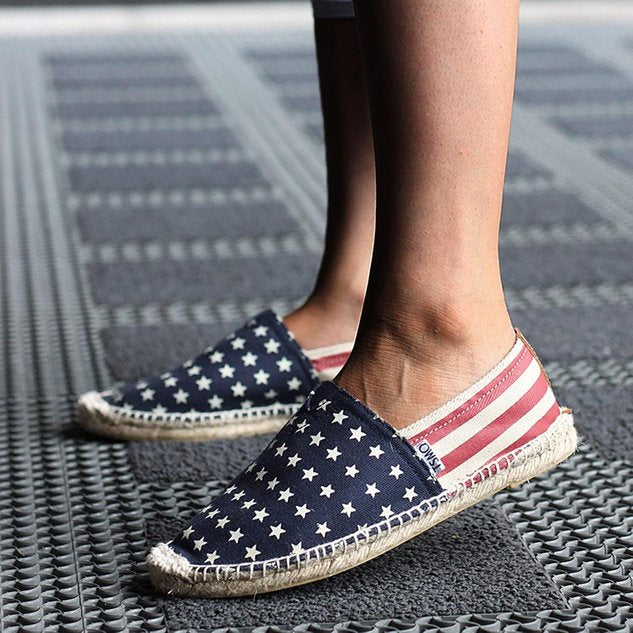 Casual America Flag All Season Linen Shallow Shoes