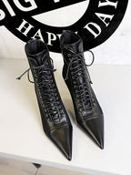 Women Minimalist Paneled Stretch Stiletto Heel Fashion Boots