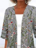 Wrap Loose Casual Floral Kimono