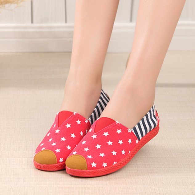 Casual Canvas All Season America Flag Shallow Shoes