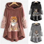 lambswool coat with animal print