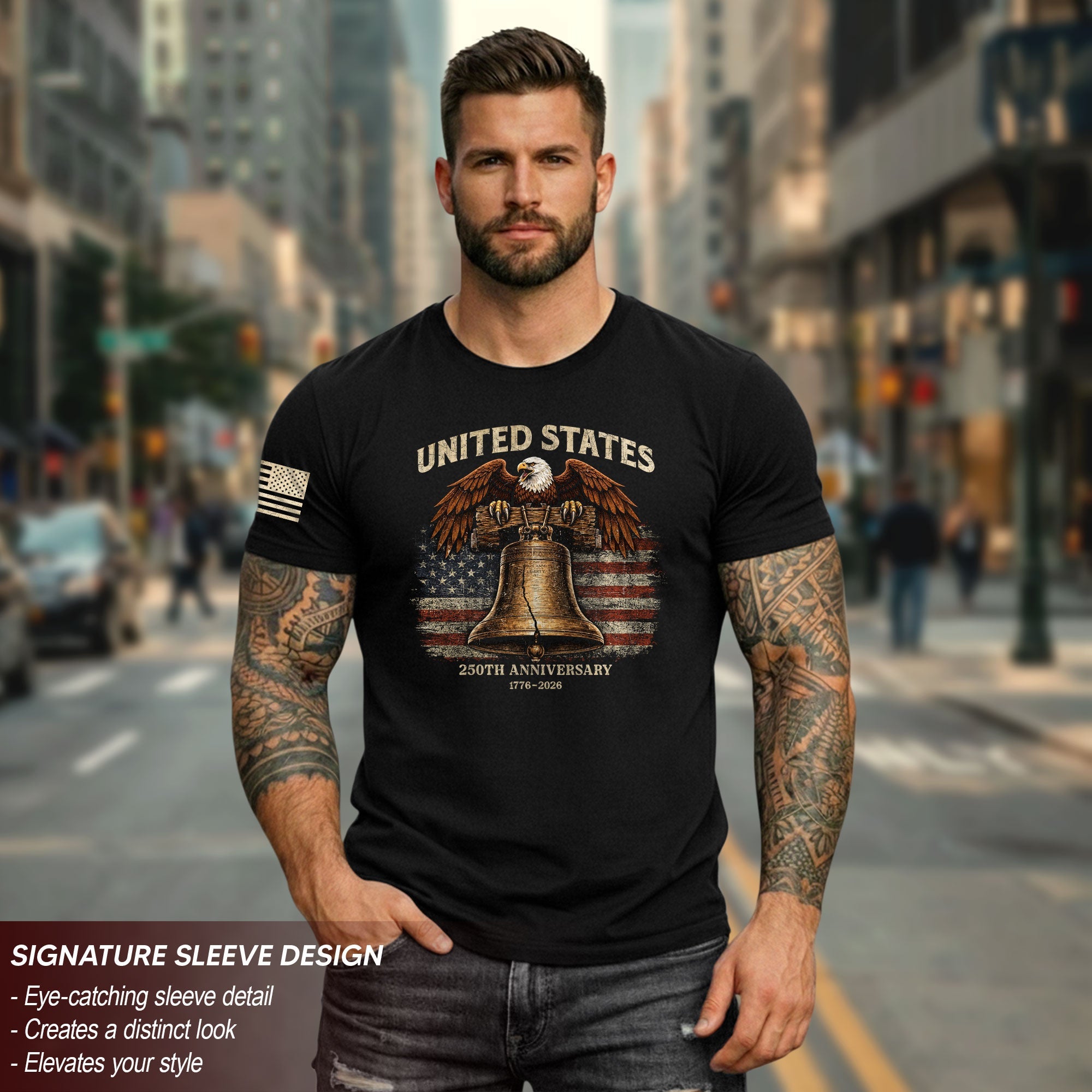 USA 250th Anniversary 250 Years Shirt 1776 2026 Liberty Bell Eagle American Pride