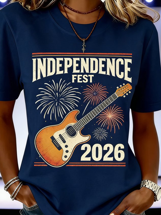 Women's 250th Anniversary Of The Founding Of the United States Vintage Short Sleeve Crew Neck Music Festival 3D Printing Daily Going Out Casual T-Shirt