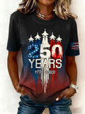 Women's Short Sleeve T-shirt Summer Black Text Letters Printing Jersey Crew Neck Daily Going Out Casual Top