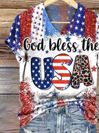 Women's God Bless The USA Short-Sleeved T-shirt
