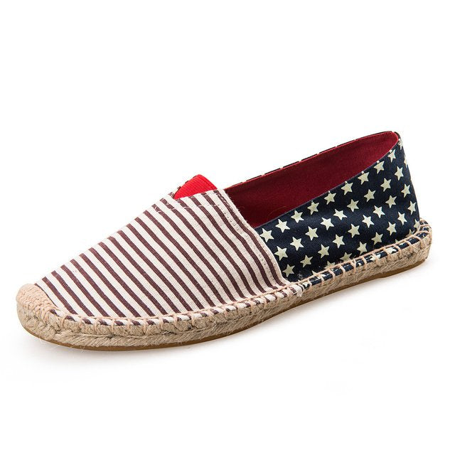 Casual America Flag All Season Linen Shallow Shoes