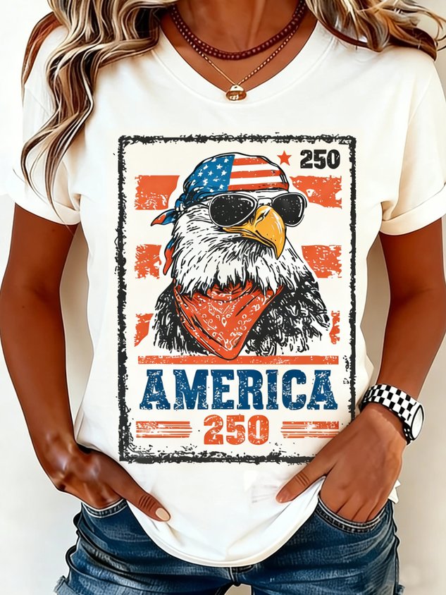 250th anniversary Crew Neck Independence Day Casual Regular Fit T-Shirt
