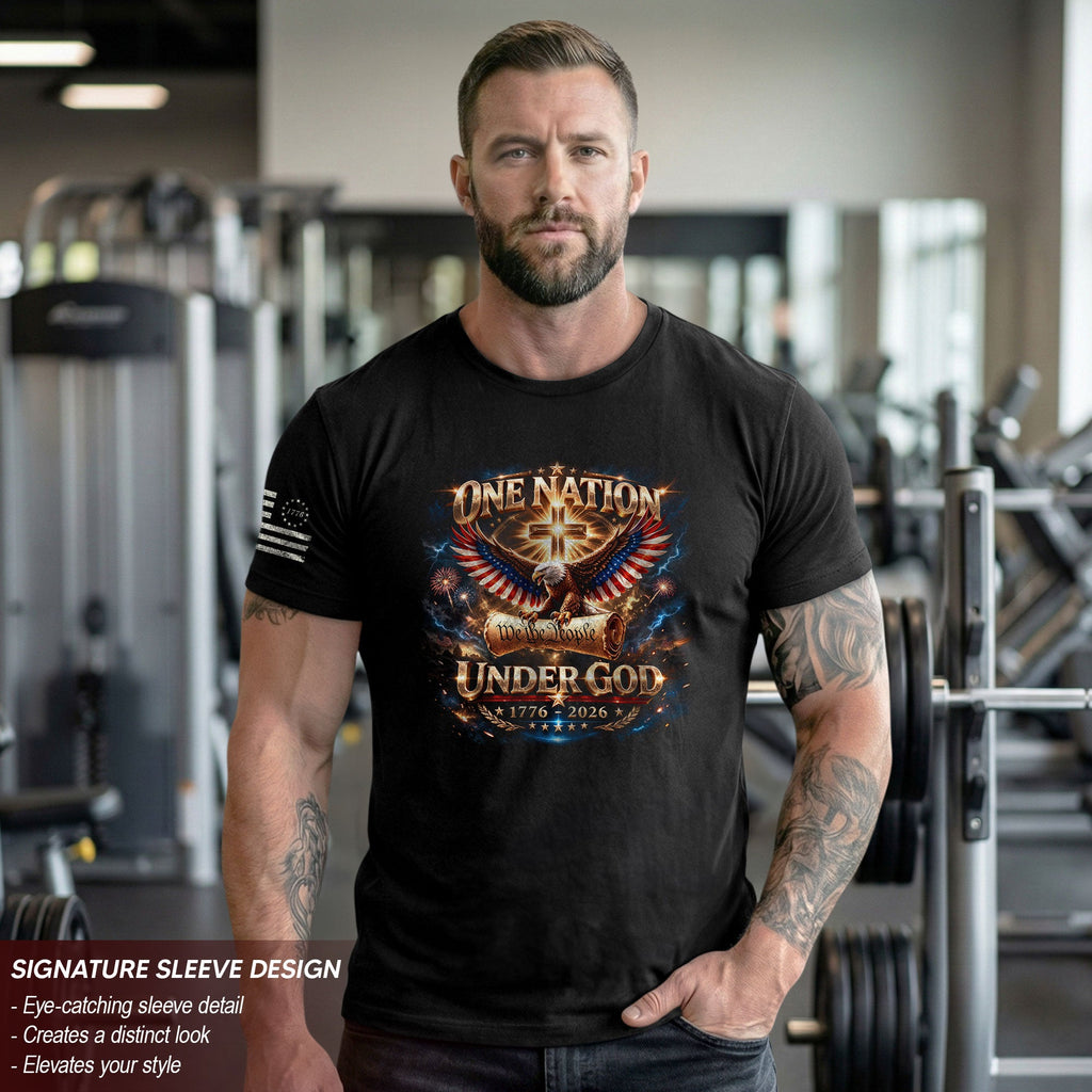America 250th Anniversary 1776-2026 T-Shirt – We The People Eagle Cross & Constitution One Nation Under God Bootleg Shirt