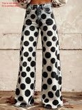3D Printing Vintage 250th Anniversary Denim Look/Denim Effect Mid Waist Wide Leg Polka Dots Casual Pants