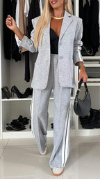 Lapel casual suit set