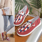 America Flag Canvas All Season Casual Shallow Shoes