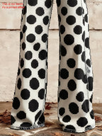 3D Printing Vintage 250th Anniversary Denim Look/Denim Effect Mid Waist Wide Leg Polka Dots Casual Pants