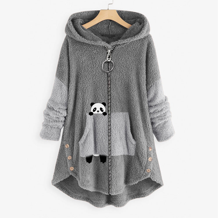 Thick Zip Up Jacket - Panda
