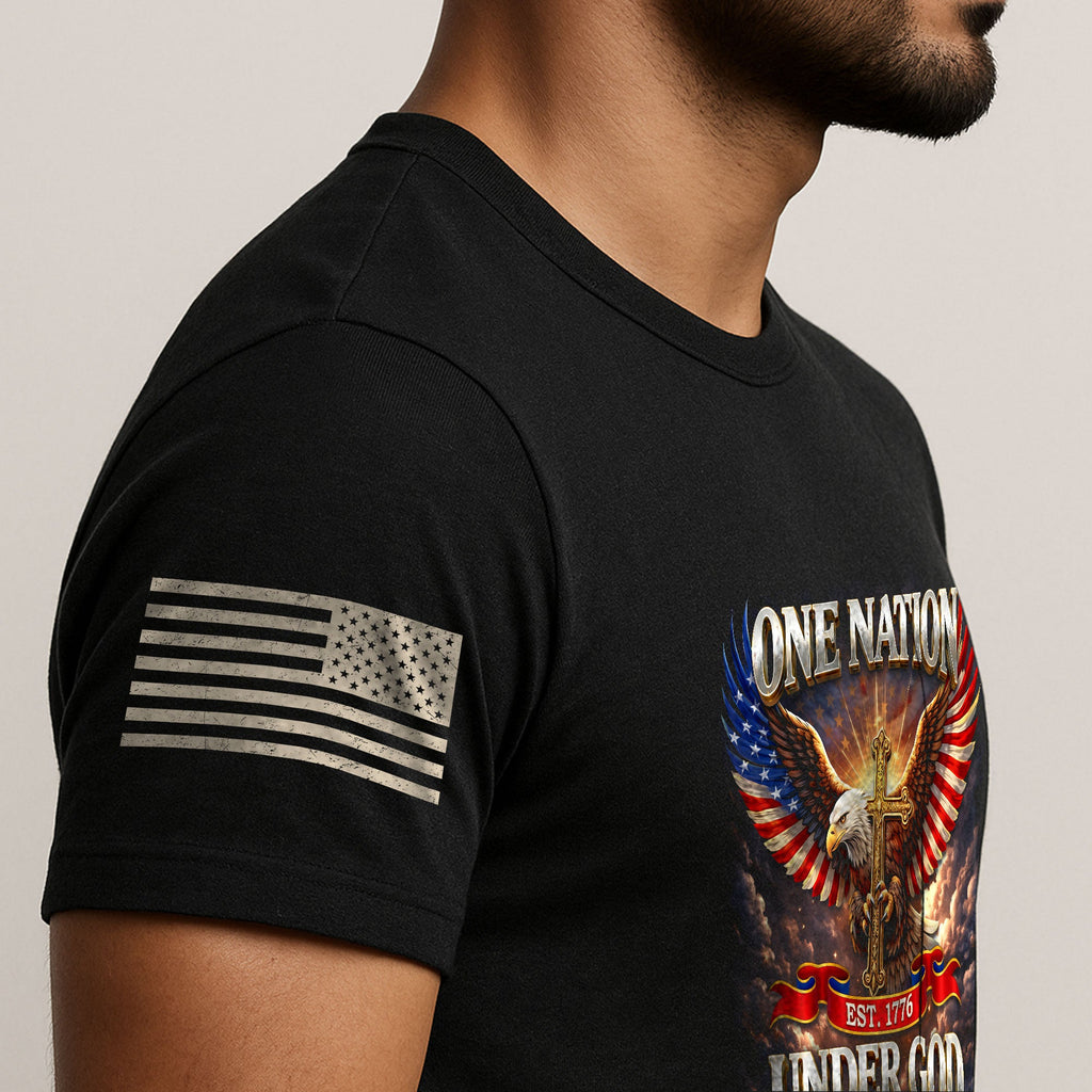 America 250th Anniversary 1776-2026 T-Shirt – 250 Years of Blessings Eagle Cross Patriotic Birthday Graphic Tee