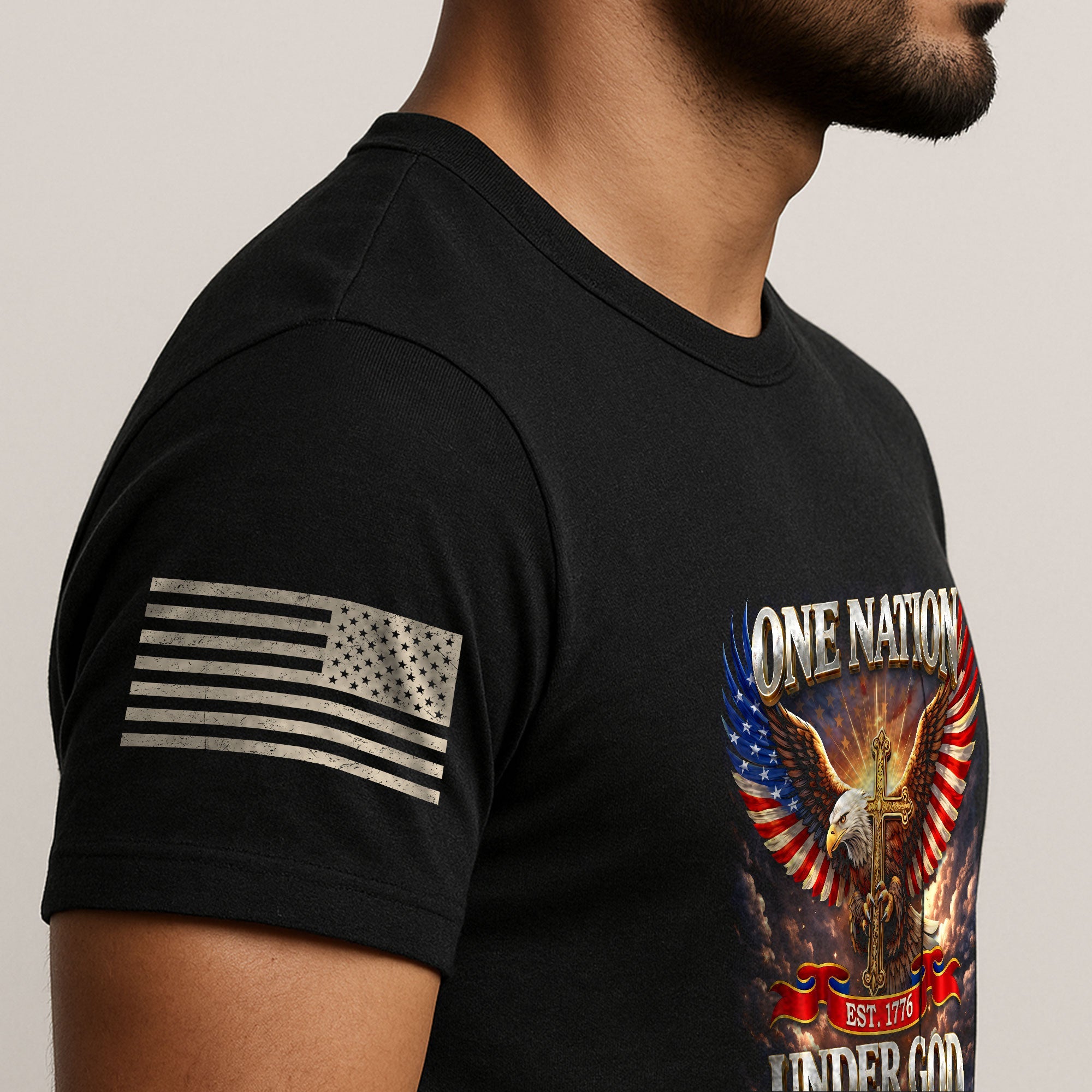 America 250th Anniversary 1776-2026 T-Shirt – 250 Years of Blessings Eagle Cross Patriotic Birthday Graphic Tee