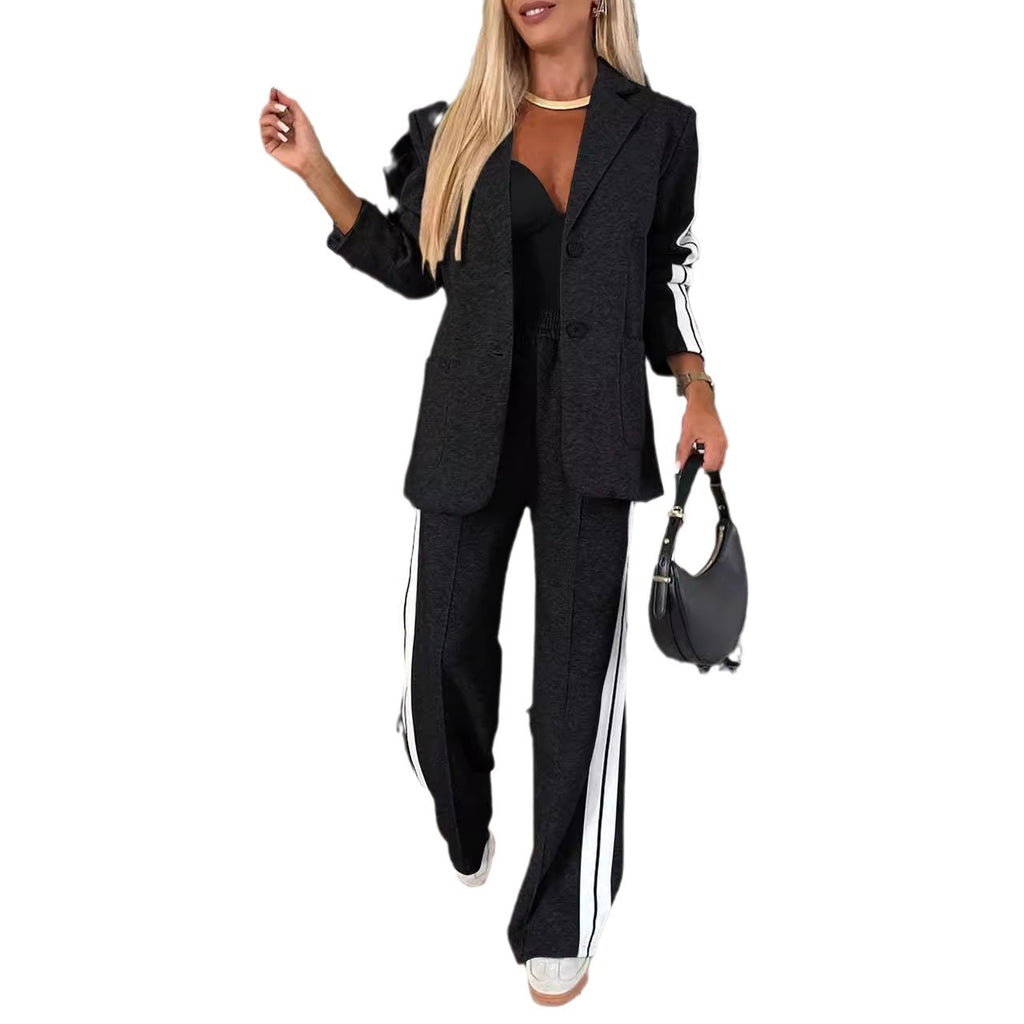 Lapel casual suit set