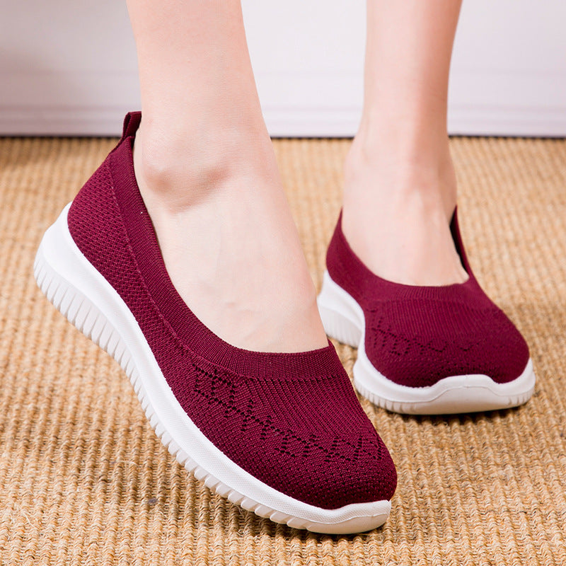 Women's Casual Single Shoes Slip-on Loafers Flats Comfortable Breathable Slip-resistant Walking Shoes For Everyday Wear