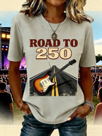 Women's 250th Anniversary Of The Founding Of the United States Vintage Short Sleeve Crew Neck Music Festival 3D Printing Daily Going Out Casual T-Shirt