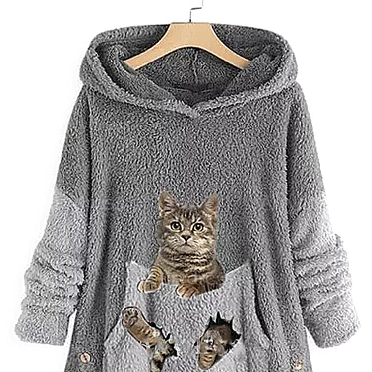 lambswool coat with animal print