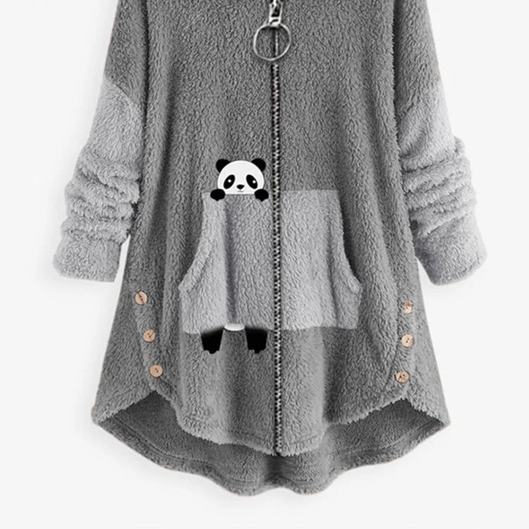 Thick Zip Up Jacket - Panda