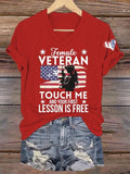 Women's I'm Not Just Daddy's Girl I'm A Veteran's Daughter Printed Casual V-Neck T-Shirt