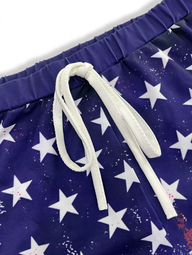 3D Printing America Flag Mid Waist Harem Pants Casual Pants