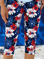 3D printing Floral Vintage Tight Independence Day 250th Anniversary Casual Leggings