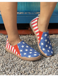 All Season America Flag Canvas Shallow Shoes