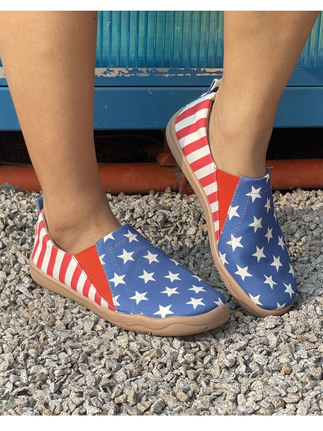 All Season America Flag Canvas Shallow Shoes