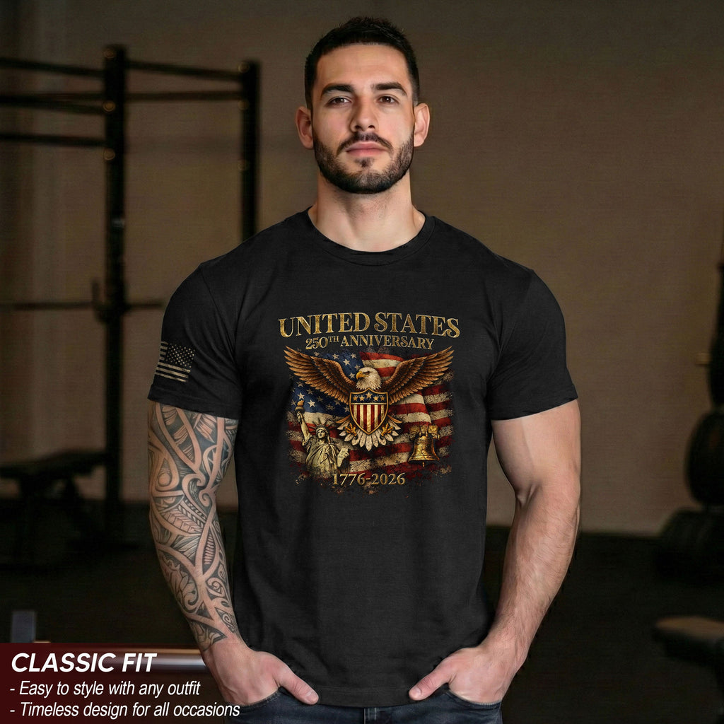USA 250th Anniversary Shirt 1776-2026 Eagle Liberty Bell Patriotic American Pride