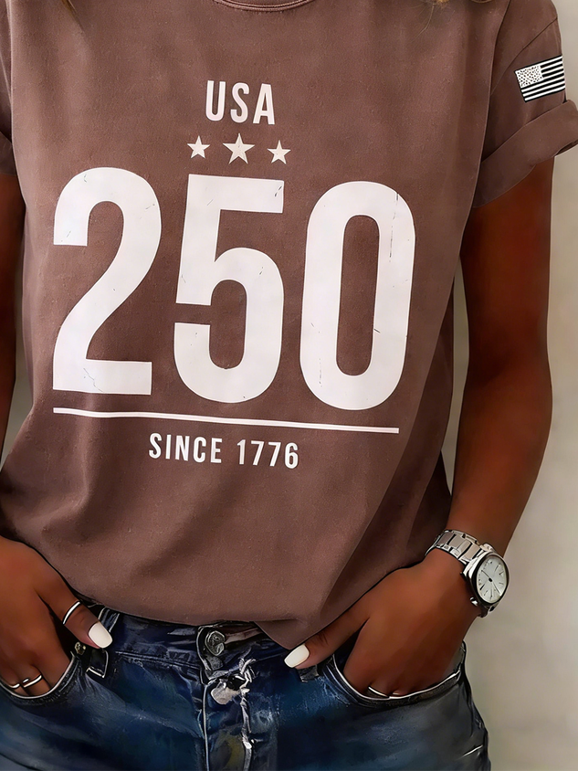 250th anniversary Cotton Regular Fit Casual Usa/Us/American T-Shirt