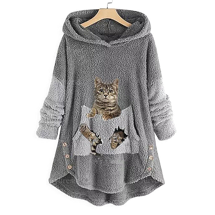 lambswool coat with animal print