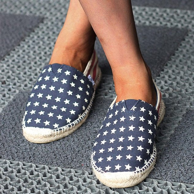 Casual America Flag All Season Linen Shallow Shoes