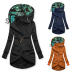 Solid printed hooded jacket