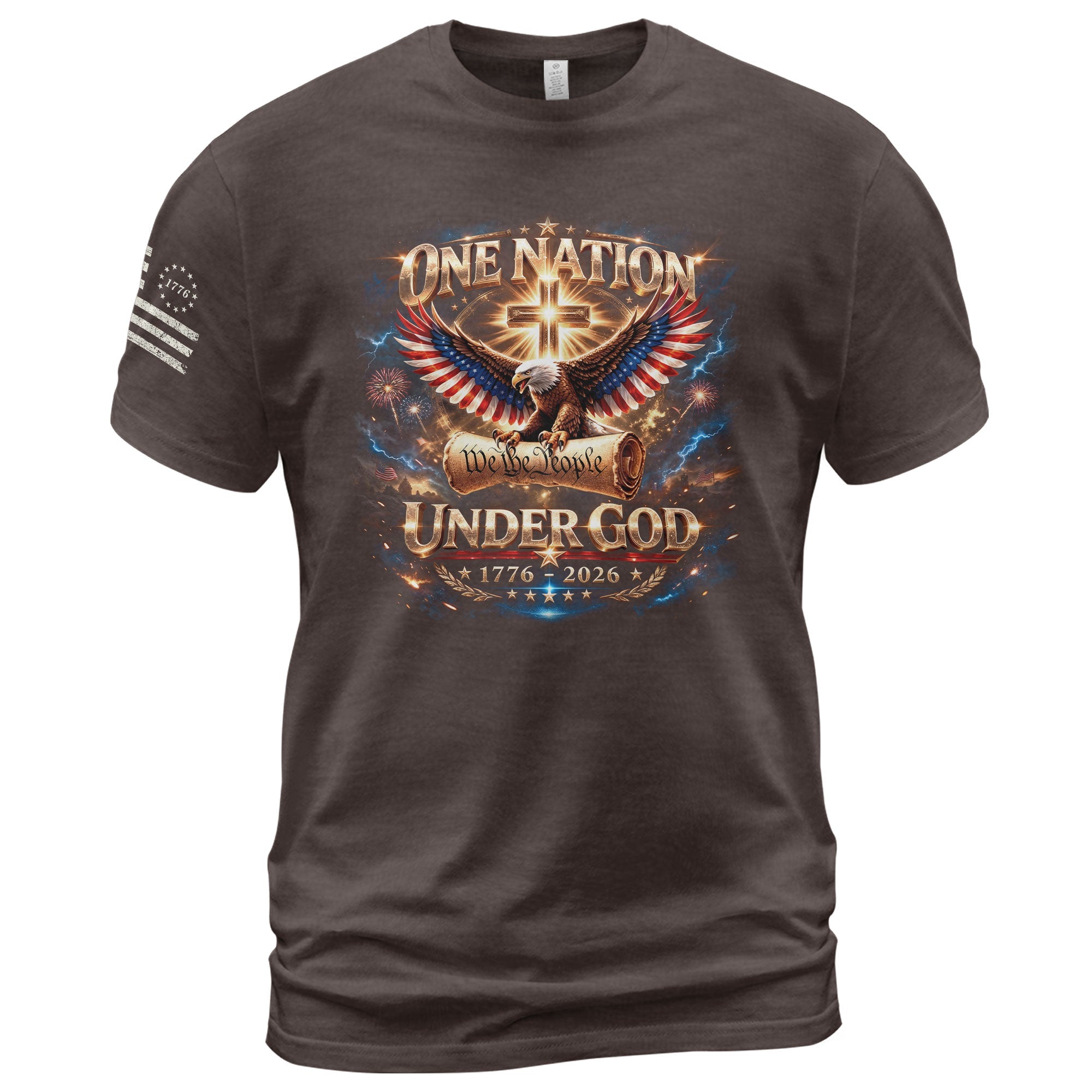 America 250th Anniversary 1776-2026 T-Shirt – We The People Eagle Cross & Constitution One Nation Under God Bootleg Shirt