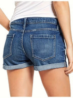High Waist Comfortable Slim-Fit Slimming Fashionable Straight Casual Denim Shorts