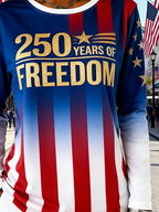 Loose America Flag Casual Cotton T-Shirt