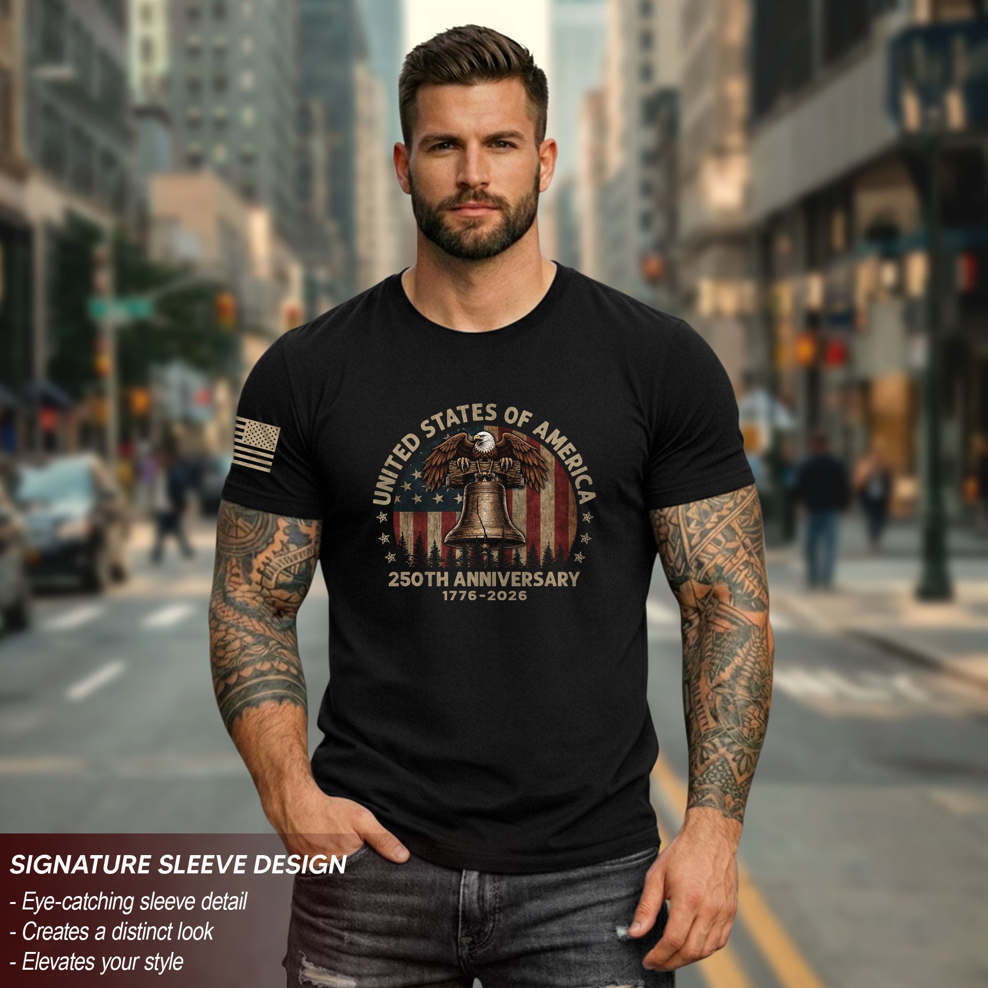 United States of 250 Years America Anniversary Shirt 1776-2026 Eagle Liberty Bell Patriotic