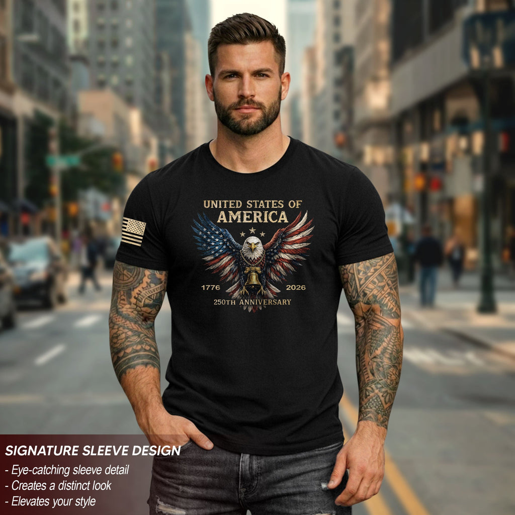 USA 250th Anniversary 250 Years Shirt 1776–2026 American Flag Winged Eagle Patriotic
