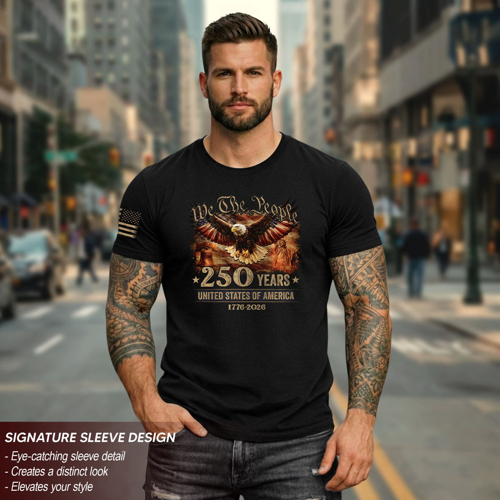USA 250th Anniversary Shirt 1776-2026 Eagle Liberty Bell Statue of Liberty Patriotic