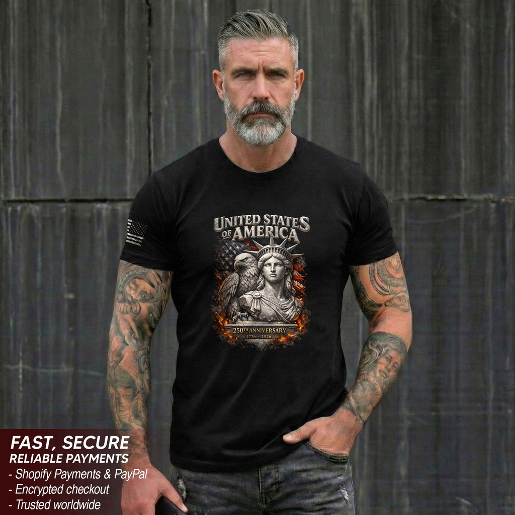 United States of America 250th Anniversary Shirt - Eagle & Lady Liberty 1776-2026 250 Years Tee